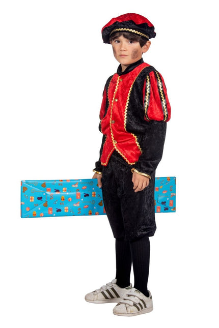 Pietenpak Kind Rood/Zwart Luxe van Wilbers & Wilbers koop je bij Partywinkel