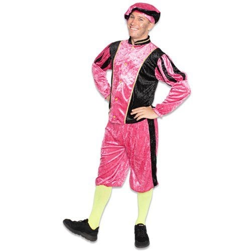 Pietenpak Velours Roze/Zwart van Haza Witbaard koop je bij Partywinkel