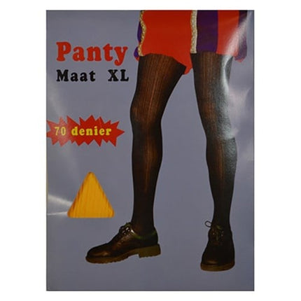 Pietenpanty Rib Geel 70 Denier XL van Haza Witbaard koop je bij Partywinkel