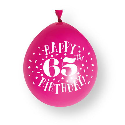 10ct Happy 65th Birthday 23cm Latex Balloons