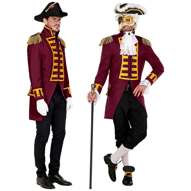Piraat Jas Bordeaux Rood Heren van Widmann koop je bij Partywinkel