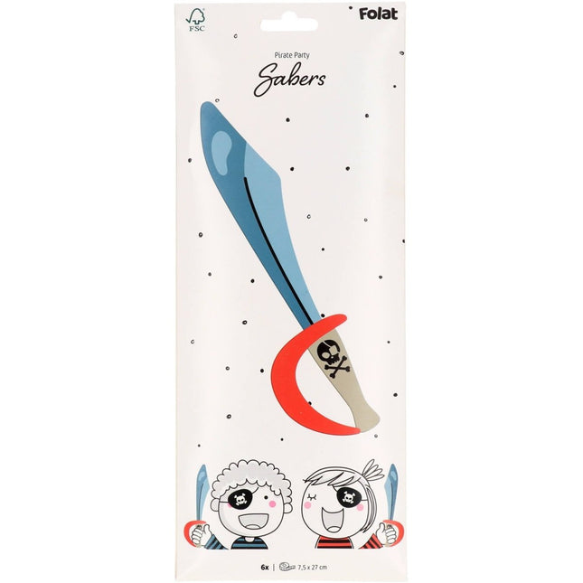 Piraat Nep Zwaard 27cm 6st van Folat koop je bij Partywinkel