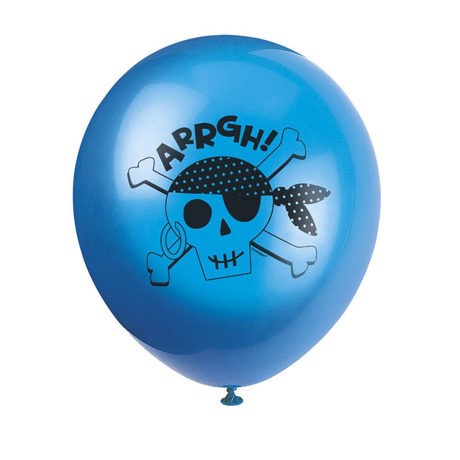 Piraten Ballonnen Arrgh 30cm 8st van Unique koop je bij Partywinkel