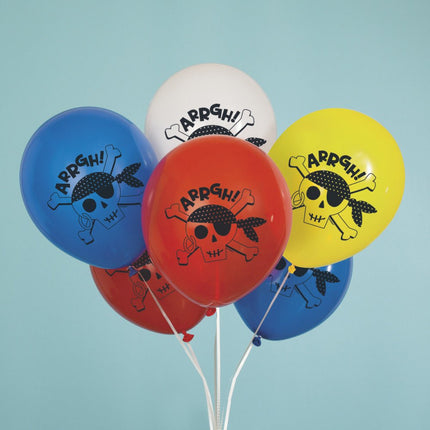 Piraten Ballonnen Arrgh 30cm 8st van Unique koop je bij Partywinkel