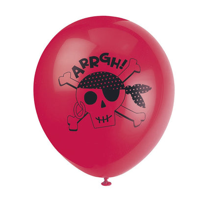 Piraten Ballonnen Arrgh 30cm 8st van Unique koop je bij Partywinkel