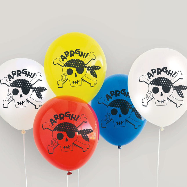 Piraten Ballonnen Arrgh 30cm 8st van Unique koop je bij Partywinkel