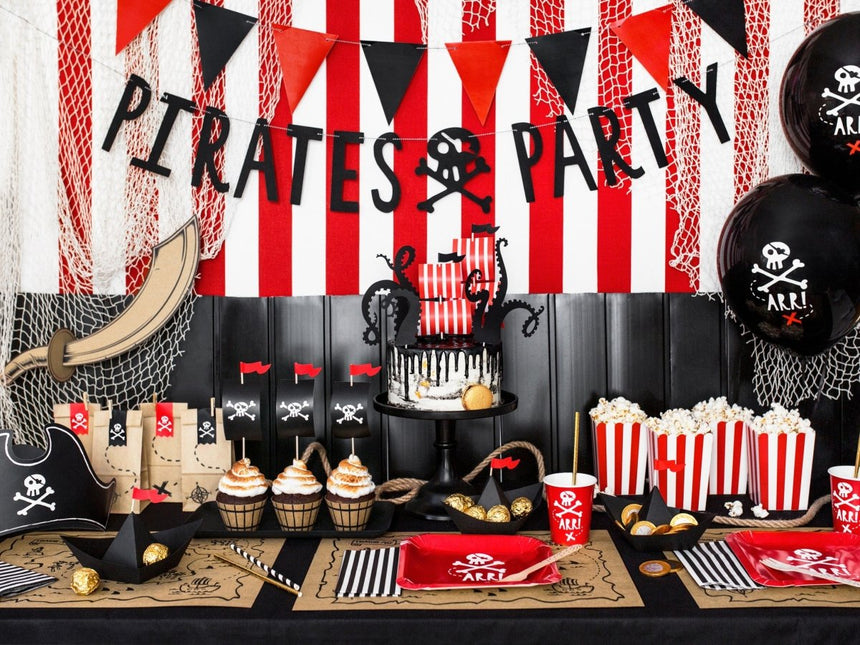 Piraten Slinger Pirates Party Zwart 1m van Partydeco koop je bij Partywinkel