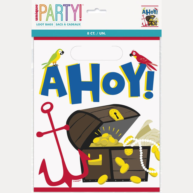 Piraten Uitdeelzakjes Ahoy 8st van Unique koop je bij Partywinkel
