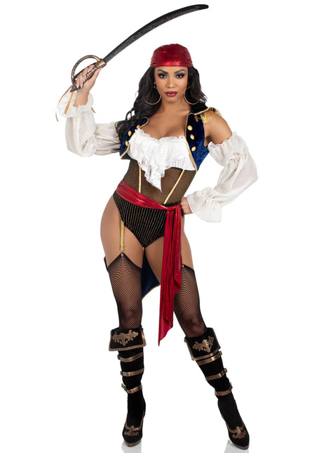 Piratenpak Dames Bodysuit Leg Avenue - Partywinkel - 714718571676