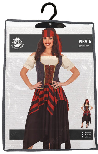 Piratenpak Rood Bruin Dames - Partywinkel - 8434077786079