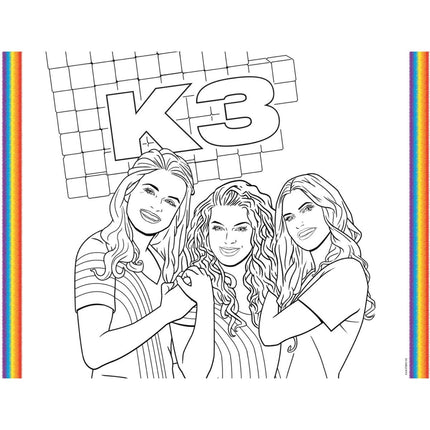 Placemats Kleurplaten K3 6st van Folat koop je bij Partywinkel