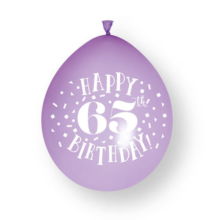 10ct Happy 65th Birthday 23cm Latex Balloons