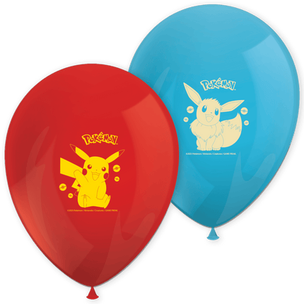 Pokemon Ballonnen Blauw Rood 8st van Procos koop je bij Partywinkel