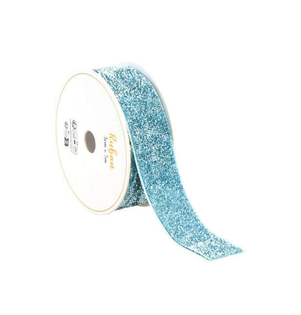 POLARBLAUES GLITZERBAND 25 MM X 3 M
