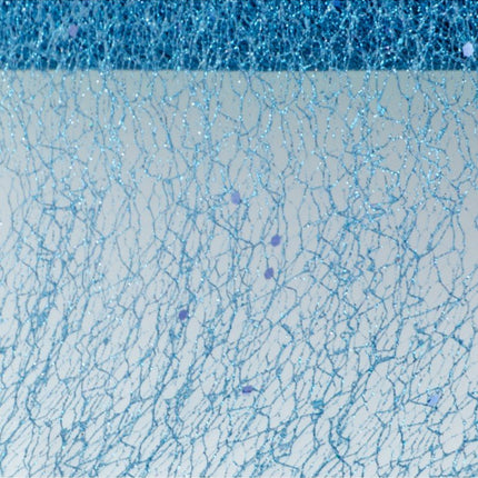 POLAR BLUE GLITTERED TABLE RIBBON 10CM X 5M van CHAKS koop je bij Partywinkel