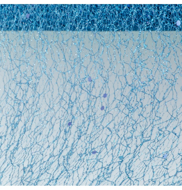 POLARBLAU GLITZERNDES TISCHBAND 10CM X 5M
