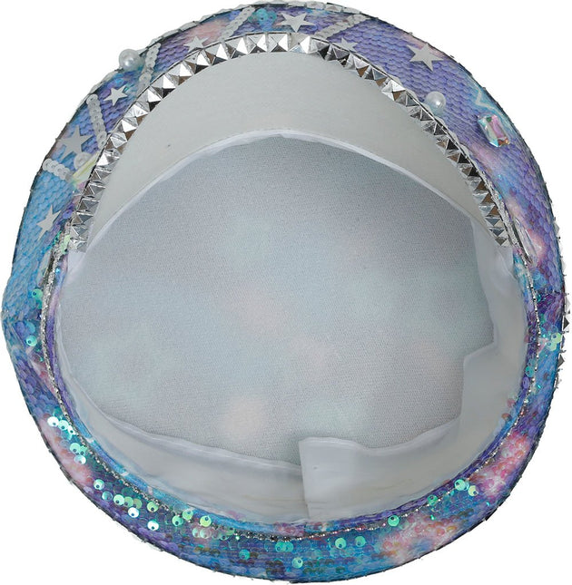 Police blue hat with pearls, adult van Fiestas Guirca koop je bij Partywinkel