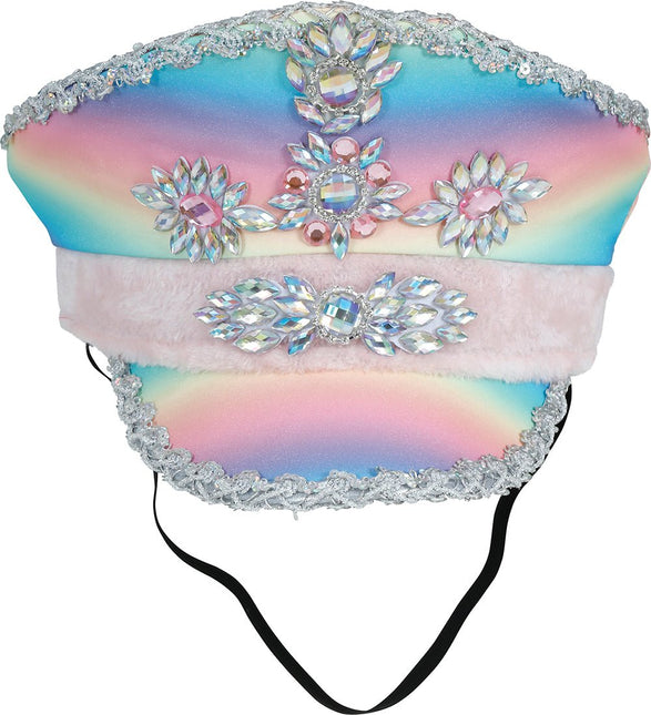 Police multicolor hat with pink ribbon, adult van Fiestas Guirca koop je bij Partywinkel
