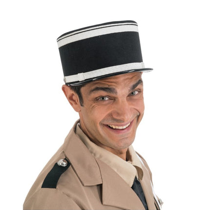 Französische Gendarmen-Polizeimütze, schwarz-weiß