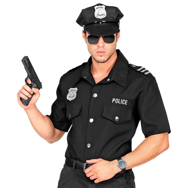 Politie Blouse Zwart Heren van Widmann koop je bij Partywinkel