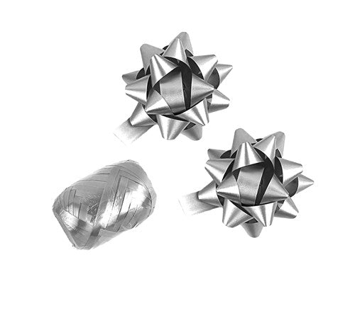 Polyband Kombi-Set Silber (1 Ei, 2 Rosetten)