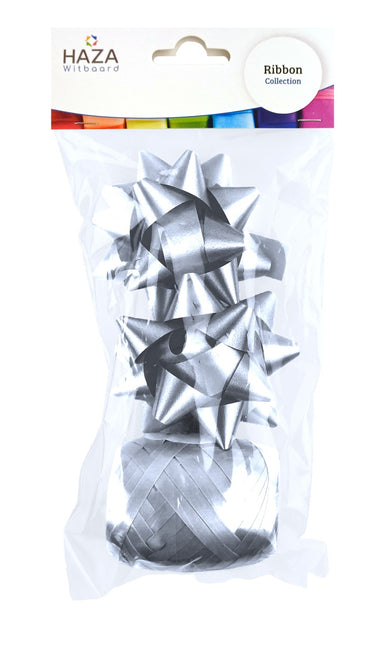 Polyband Kombi-Set Silber (1 Ei, 2 Rosetten)