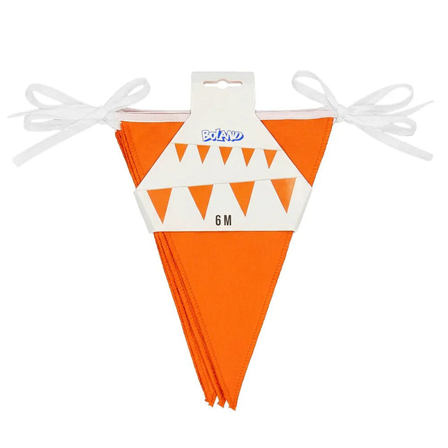 Polyester vlaggenlijn oranje (26 x 18 cm)(6 m) van Boland koop je bij Partywinkel