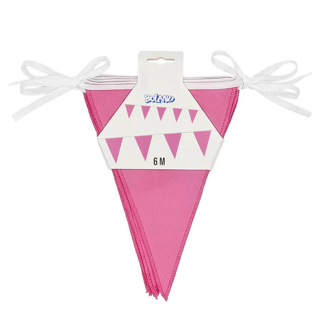 Polyester vlaggenlijn roze (26 x 18 cm)(6 m) van Boland koop je bij Partywinkel