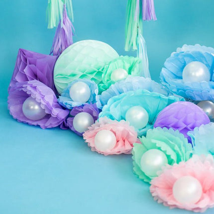 Pompon Lichtblauw 25cm van Partydeco koop je bij Partywinkel