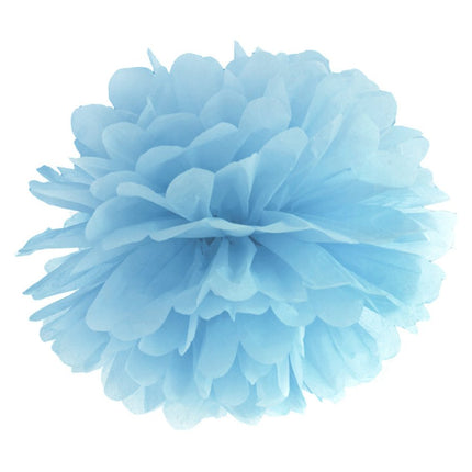 Pompon Lichtblauw 35cm van Partydeco koop je bij Partywinkel