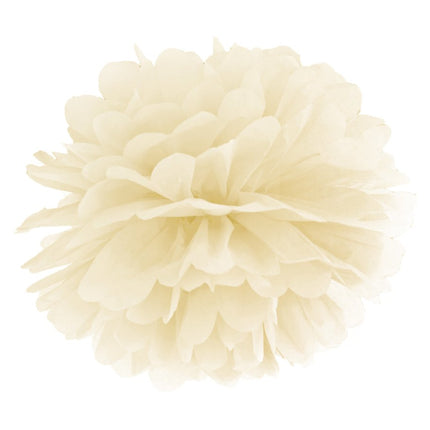 Pompon Vanille Creme 35cm van Partydeco koop je bij Partywinkel