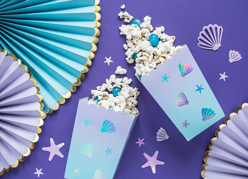 Popcorn Bakjes Zeemeermin 12,5cm 6st van Partydeco koop je bij Partywinkel