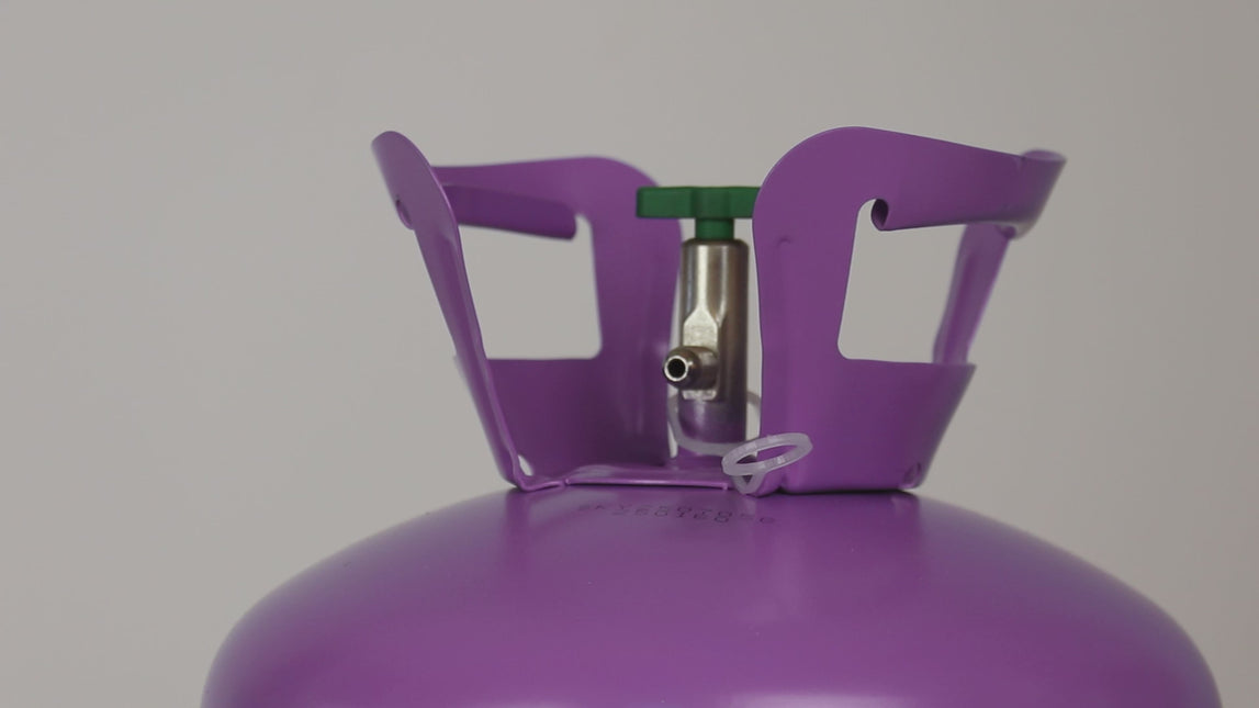 Heliumflasche mit 50 Luftballons und Schleife