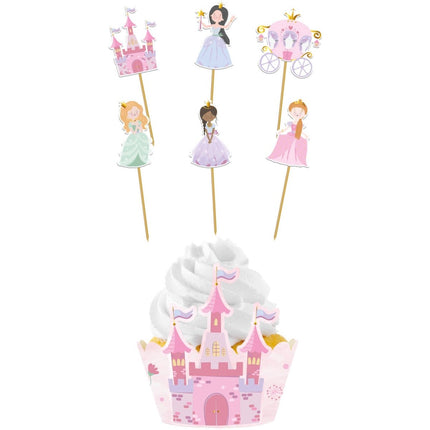 Prinsessen Cupcake Toppers 6st van Folat koop je bij Partywinkel