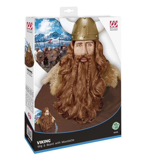 Pruik Viking Met Baard En Snor van Widmann koop je bij Partywinkel