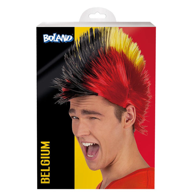 Punk Pruik Belgie van Boland koop je bij Partywinkel
