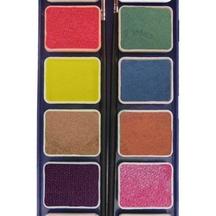 PXP Palet Metallic Colours 12 delig met 2 Kwasten van PXP Professional Colours koop je bij Partywinkel