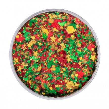 PXP Pressed Chunky Glitter Creme Big Red/Yellow/Green 40ml van PXP Professional Colours koop je bij Partywinkel