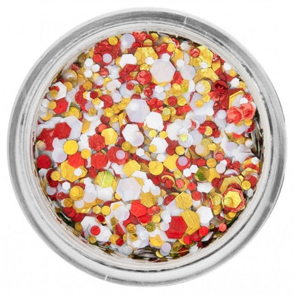 PXP Pressed Chunky Glitter Creme Red/Yellow/White 10ml van PXP Professional Colours koop je bij Partywinkel
