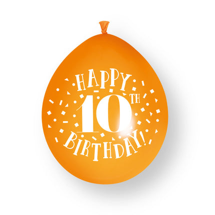 10 Stück Happy 10th Birthday 23cm Latex Ballons