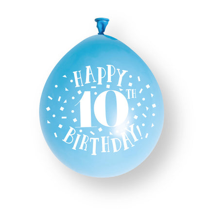 10 Stück Happy 10th Birthday 23cm Latex Ballons