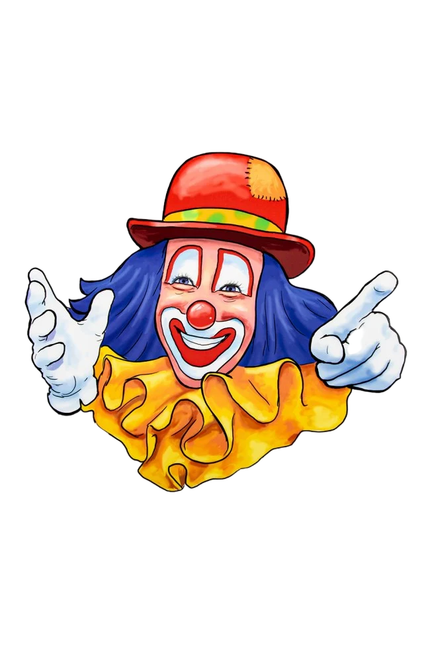 Raamsticker Clown Rode Hoed 40cm van PartyXplosion koop je bij Partywinkel