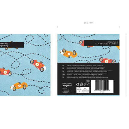 Race Servetten 16,5cm 12st van Partydeco koop je bij Partywinkel