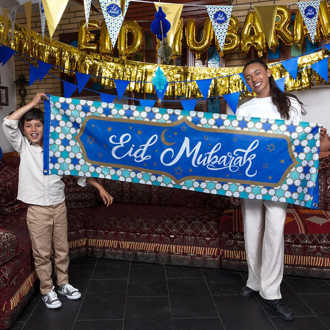 Ramadan Banner Eid Mubarak 1,8m van Boland koop je bij Partywinkel