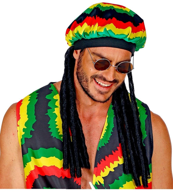 Rasta Muts Gekleurd Met Dreadlocks van Widmann koop je bij Partywinkel