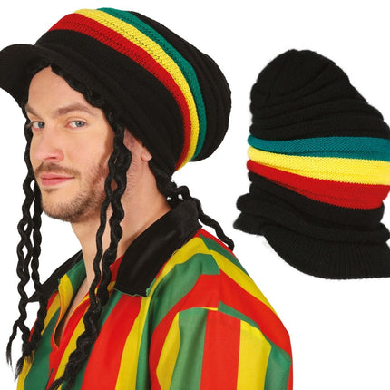 Rasta Muts Met Vizier - Partywinkel - 8434077138182