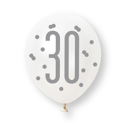 30 Jaar Ballonnen 30cm 6st