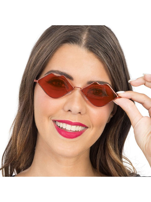 Rote Lippenbrille 14,5 cm