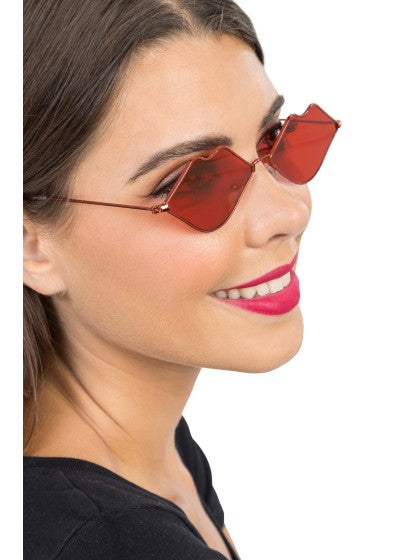 Rote Lippenbrille 14,5 cm