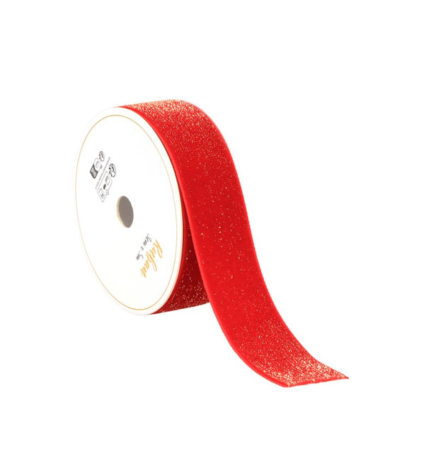 ROT SCHIMMERNDES SAMTBAND 25 MM X 3 M